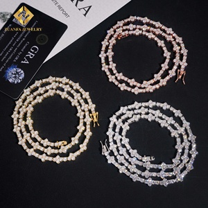 สร้อยข้อมือเพชรทรงกลมสีขาวประดับเพชรแบบ Iced Out ของ ZUANFA JEWELRY เงินแท้ 925 เครื่องประดับโมอิสซาไนต์ สไตล์ฮิปฮอป สามารถสวมซ้อนกันได้ สำหรับผู้ชาย - Product Image 3