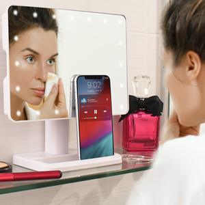 Espejo de maquillaje LED 20 Luz de tocador altavoz Bluetooth aumento encimera pantalla táctil cosmético 10X lupa pequeño espejo belleza - Product Image 6