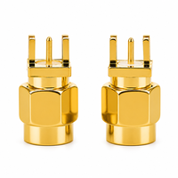 Connecteur coaxial RF SMA mâle/femelle en cuivre de 1,7 mm à montage sur bord de circuit imprimé, prise jack d'antenne à lancement latéral, fourni par l'usine