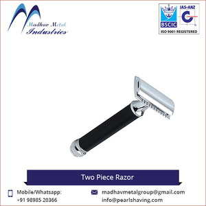 มีดโกนสองใบมีดสแตนเลส ด้ามทองเหลือง/โลหะ คุณภาพสูง ราคาถูก ขายส่ง ยอดนิยม - Product Image 6