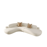 Canapé d'angle modulable en velours blanc, design moderne, garni d'éponge, pour salon, appartement, villa, école