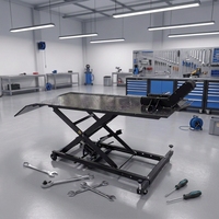 Table élévatrice pneumatique pour moto, robuste, à ciseaux, à commande pneumatique, 800/1000 lbs, placement bas pour réparation/remplacement