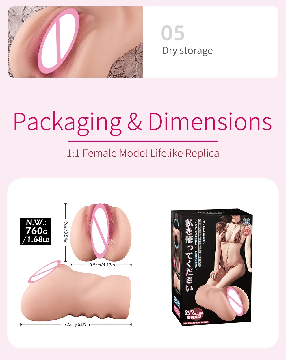 Wholesale Pocket Pussy Doll 2 in 1 Tight Vagina Anal 3D Male Masturbators sex Doll Realistic Pocket Pussy sex Doll for men