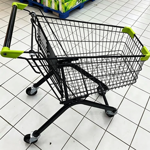 Chariot de courses robuste à roulettes 340L, grande capacité, en treillis métallique, roulettes silencieuses, pour supermarché et magasin de détail, kit complet - Product Image 6