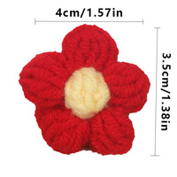 Jolies fleurs en tricot faites à la main, en fil de laine, en forme de rose, couleur macaron, accessoires directement du fabricant, vente en gros de fleurs au crochet