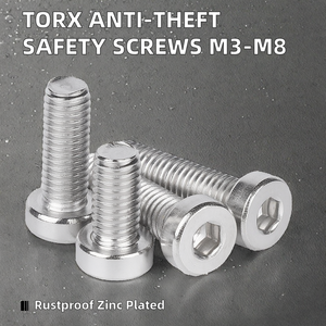 Tornillos de seguridad Torx antirrobo M8 18mm blancos con código de seguridad, resistentes a manipulaciones, para matrículas, de acero (pulgadas) - Product Image 2