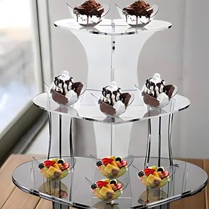 Tazón en Forma de Barco, Transparente, Desechable, de Plástico, Cóncavo, para Postres, Frutas, Helados, Crema de Frutas, Pudín, Yogur Dulce, Sundae - Product Image 5