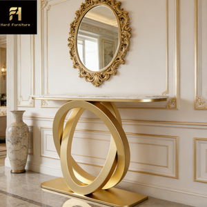 Table console Art Déco en pierre frittée de luxe italienne, table d'entrée longue haut de gamme pour <span class=keywords><strong>couloir</strong></span> de style français - Product Image 1