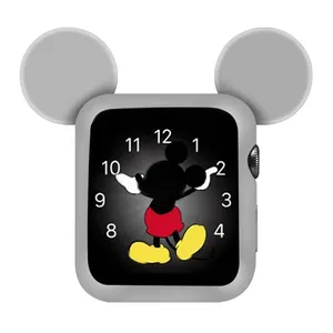 可爱卡通鼠标耳式硅胶苹果手表表壳Iwatch封面系列封面