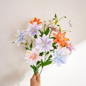 CallaFloral Fleurs artificielles de lys à double pétales, branche unique en polyester, décoration intérieure, bouquets de mariage - Product Image 1