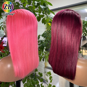 วิกผมบ๊อบสีชมพูอ่อนคุณภาพสูงพร้อมหน้าม้าสำหรับผู้หญิง วิกผมสั้นสีสันสดใสทนความร้อนสำหรับงานปาร์ตี้คอสเพลย์ ขนาด 14 นิ้ว - Product Image 4