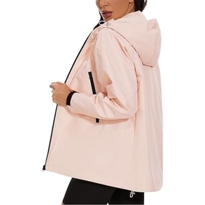 Chaqueta de lluvia ligera impermeable personalizada para <span class=keywords><strong>mujer</strong></span>, impermeable atlético con capucha, chaquetas OEM para <span class=keywords><strong>mujer</strong></span> - Product Image 5