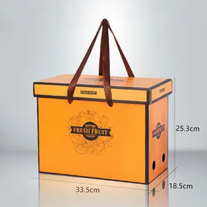 Customizable Size and Logo Corrugated Paper Handheld Fruit Box Harvest Season