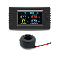 PZEM-022 100A Coil CT Digital Only Energy Meter Fase Tunggal LCD 6-in-1 Voltmeter KWh Meter AC 220V Akurasi Kelas 1.0