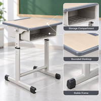 Ensemble de bureau et chaise d'école ergonomique à dossier réglable en hauteur pour école internationale