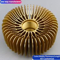 Dissipateur de chaleur en aluminium anodisé noir, rond tournesol led downlight cnc