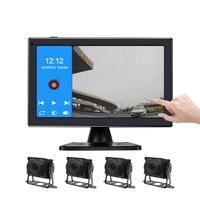 Sistema de Cámara Impermeable IP69K con Grabador de Pantalla Dividida AHD de 4 Canales y 10 Pulgadas, 1080P HD, para Camiones y Autobuses