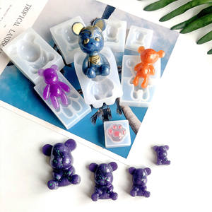 Ys gros ours dos plat Silicone moule <span class=keywords><strong>bonbons</strong></span> savon résine époxy artisanat faisant ensemble d'outils pour gâteau Fondant et <span class=keywords><strong>sucre</strong></span> bricolage - Product Image 1