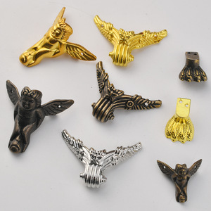 Antique Style Angel Lizard Feet Zinc Alloy <b>Corner</b> Decorative Box Base For Jewelry Storage Living Room Use - Product Image 3