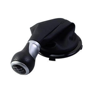 Poignée de levier de vitesses Volkswagen, anneau argenté, 5 vitesses, cuir, accessoire intérieur ergonomique - Product Image 1