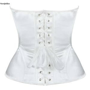 Taglie forti Xs-xxl Ultra-lifting clessidra bustino alla moda reggiseno da sposa corsetto in seta raso bianco Overbust corsetto con coppa imbottita - Product Image 4