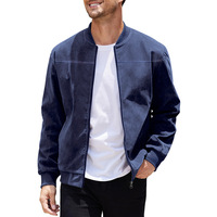 Nouvelle veste bomber style punk automne pour homme, style européen et américain, coupe slim, en daim, zippée, col montant, grande taille, décontractée