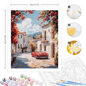 CHENISTORY Kit Pittura con Numeri Fai da Te per Adulti, Paesaggio Urbano e <span class=keywords><strong>Auto</strong></span>, Artigianato per Decorazioni Casa, Regalo - Product Image 5