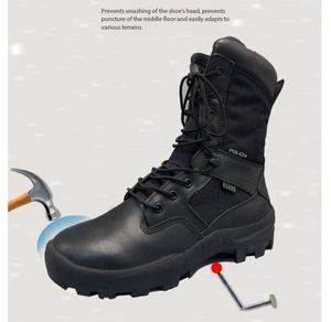 Botas Tácticas de Entrenamiento TSB910 para Hombre, Personalizadas, de Seguridad, Modelo BTM, Botas Largas Negras para Bosque - Product Image 5