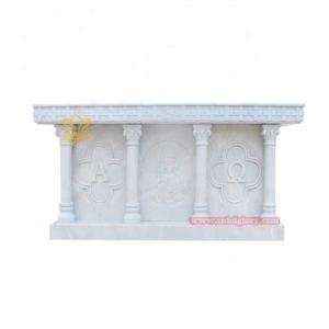 Produits en pierre de la cathédrale chrétienne de taille personnalisée Table d'autels en marbre de l'église occidentale Soulagement de la Cène Jésus Vierge Marie Temples - Product Image 6