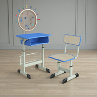 Meubles d'école modernes, bureau et chaise ergonomiques réglables en hauteur, ignifuges en HDF, pour enfants et étudiants
