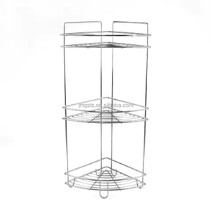 3 टियर ट्रायंगल फंक्शन वॉल माउंटेड कॉर्नर बाथरूम किचन स्टोरेज कॉर्नर बाथरूम शेल्फ - Product Image 1