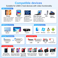 Cable USB-C a HDTV de 1.8m, 4K 60Hz, Cable de Video USB-C Macho a HDTV Macho para Laptop, Teléfono a TV o Monitor