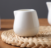 Tasse à lait en porcelaine fine avec logo personnalisé, pichet à crème et à sauce, bec verseur classique, poignée, 350 ml, pour restaurant, hôtel, vente en gros