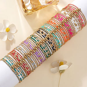 Go2boho Nuevo Set de Pulseras de Cobre Bañadas en Oro de 18K con Cuentas de Semillas Multicolor, Joyería Hecha a Mano para Mujer, Regalo para Bodas y Fiestas - Product Image 1