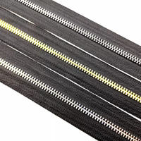 Fermeture à glissière en métal à extrémité ouverte en douceur, fermeture à glissière pour vêtements à dents lisses colorées