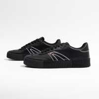 Chaussures de skate décontractées pour hommes, dessus en cuir PU avec détails métalliques brillants, semelle en PVC