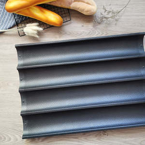 Teglie per Baguette Perforate in Metallo, Set da <span class=keywords><strong>5</strong></span> Pezzi, Teglie in Alluminio per Pane Francese - Product Image 4