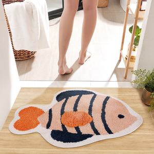 พรมซับน้ำลายการ์ตูนผ้าไมโครไฟเบอร์เนื้อนุ่มเสื่อกันลื่นในห้องน้ำลายปลามาใหม่ - Product Image 5