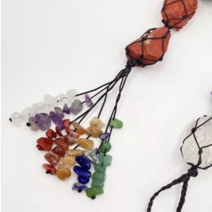 Pendentif de voiture en cristal, pierre brute, cinq couleurs, décoration suspendue pour la maison - Product Image 4