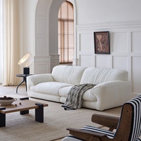 Ensemble de canapés de salon Zayshine, style rétro français, luxe, crème blanc, velours chenille, 3 places, modulaire, villa, appartement, canapé design