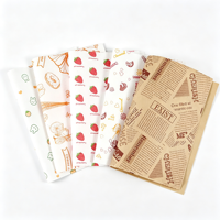Papier d'emballage alimentaire en gros personnalisé avec logo imprimé, résistant à la graisse et au cire, pour sandwichs, burgers, poulet frit et frites