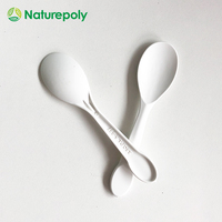 Cuillère à crème glacée biodégradable colorée personnalisée en PLA CPLA amidon de maïs yaourt glacé cuillère à Sundae compostable en plastique cuillère jetable