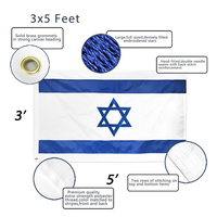 Banderas Personalizadas de Israel para Exteriores, Impresión Digital de 3x5 pies, Resistentes a la Intemperie, Colores Vivos, Doble Cara, Poliéster