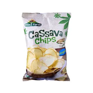 Cassava Chips Bag customized fin seal lap seal mylar nitrogen gas inflatable chips snack packaging