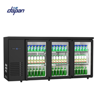 Réfrigérateur à boissons commercial 580L Trois portes Réfrigérateur de bar arrière Porte en verre Congélateur de bar Réfrigérateur pour établi et boutique de desserts