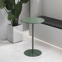 Luxuriöser Runder Glas-Couchtisch mit Metallstangen Cooler Frühstückstisch für Events Bartheke Gewerbliche Möbel