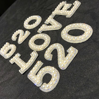 Personnalisé Nouveau 26 Lettre Patch Perle Autohésion Strass Perle Lettre Patch