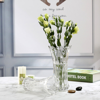Nordique de haute qualité Transparent Fleurs Eau Arrangement De Bureau Creative Maison Ornements Décoratifs Vase En Verre De Cristal