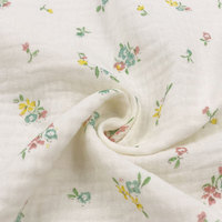 Bon respirant bébé oem fleur organique personnalisé imprimé coton double gaze en gros bambou mince mousseline tissu