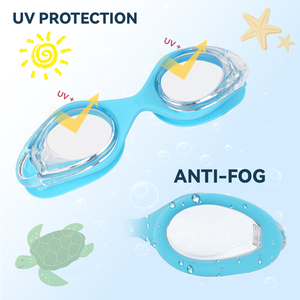 Xiale לוגו מותאם אישית ילדים לשחות משקפי מגן מתכוונן נגד ערפל הגנה חוליית עבור בני נוער בנות בריכה כיף - Product Image 4